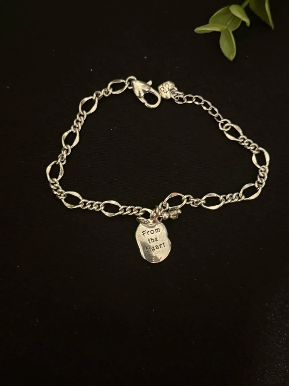 Brighton Two-Tone Silver Bracelet with Live From The Heart Gold Heart Charm‎